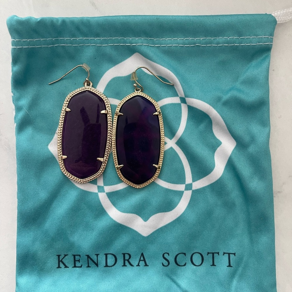 Kendra Scott Purple Drop Earrings